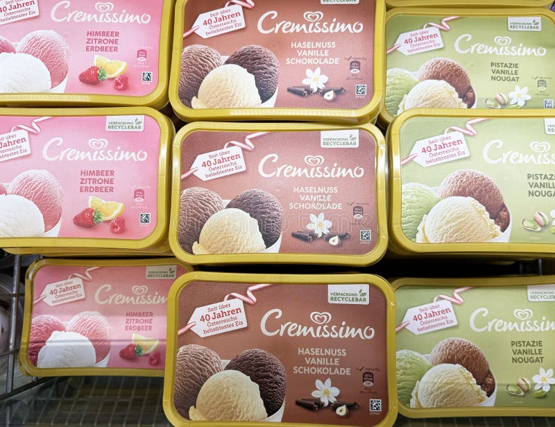 Assorted Ice Cream Flavors: Raspberry, Lemon, Hazelnut, Vanilla ...
