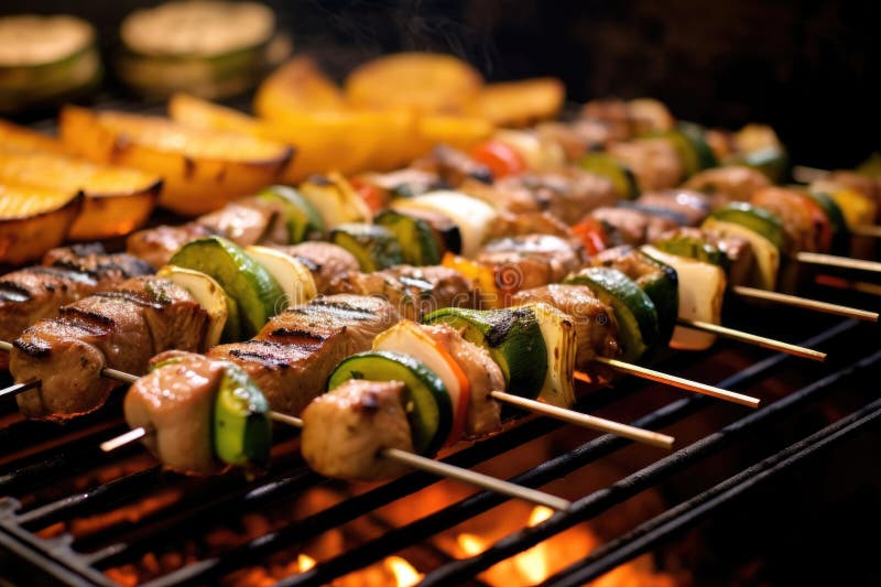 Bbq Kebabs Meat Stock Illustrations 755 Bbq Kebabs Meat Stock