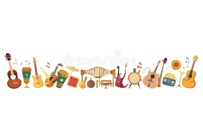 Assorted Music Elements & Instruments Vector Design, vector design Generative AI vector illustration