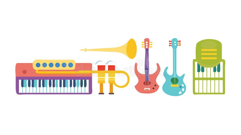 Assorted Musical Instruments, Orchestra Band Vector Graphic Set, vector design Generative AI vector illustration