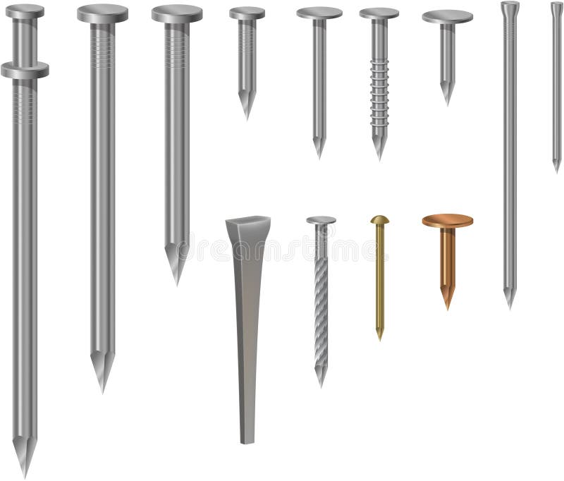 Assorted Nails stock vector. Illustration of fastener