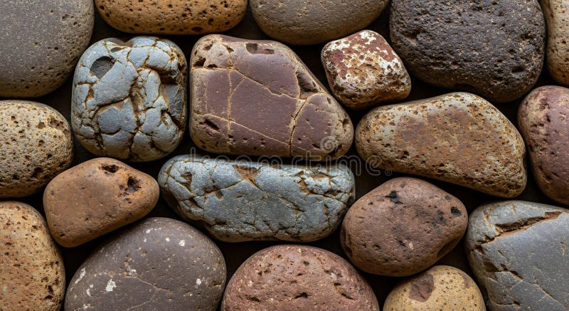 Assorted natural rocks texture closeup background high resolution close up of with varied textures colors and patterns showcasing ilustração do vetor