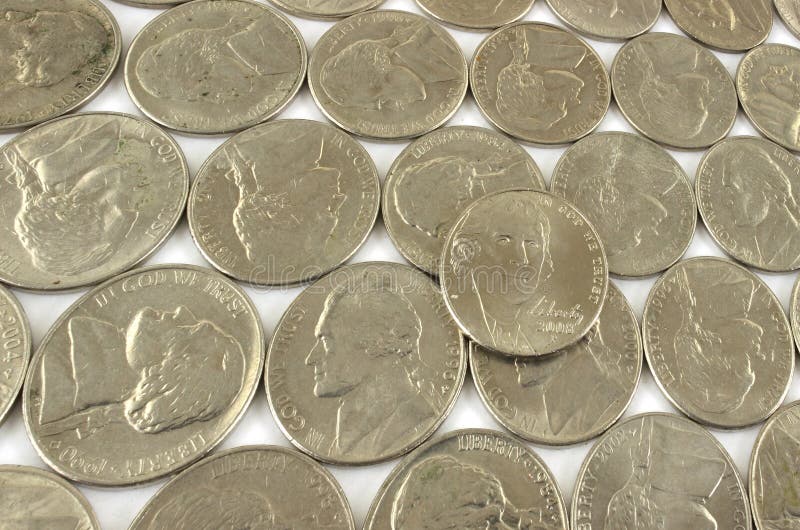 Two Nickels stock image. Image of finance, silver, grey 6817381