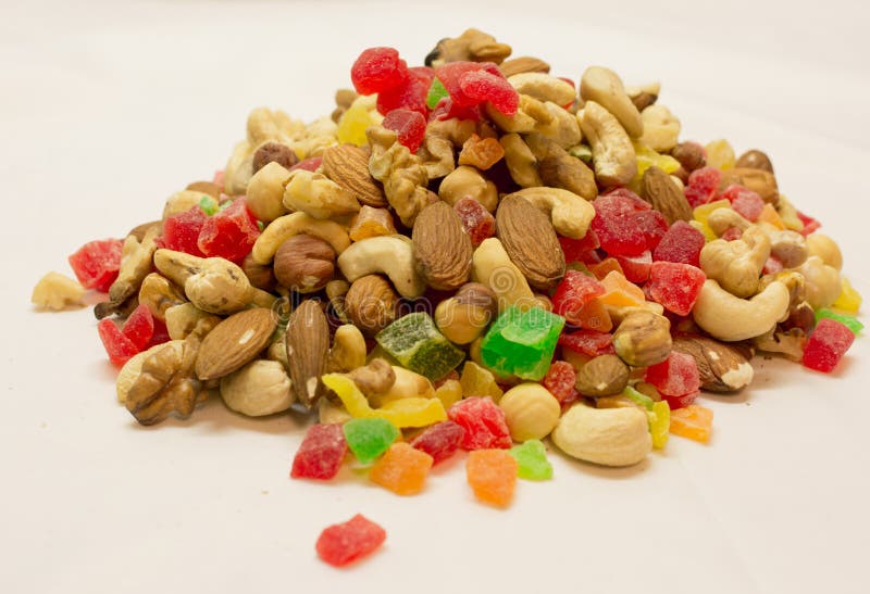 Assorted Nuts and Candied Fruit Stock Image Image of almonds, nuts