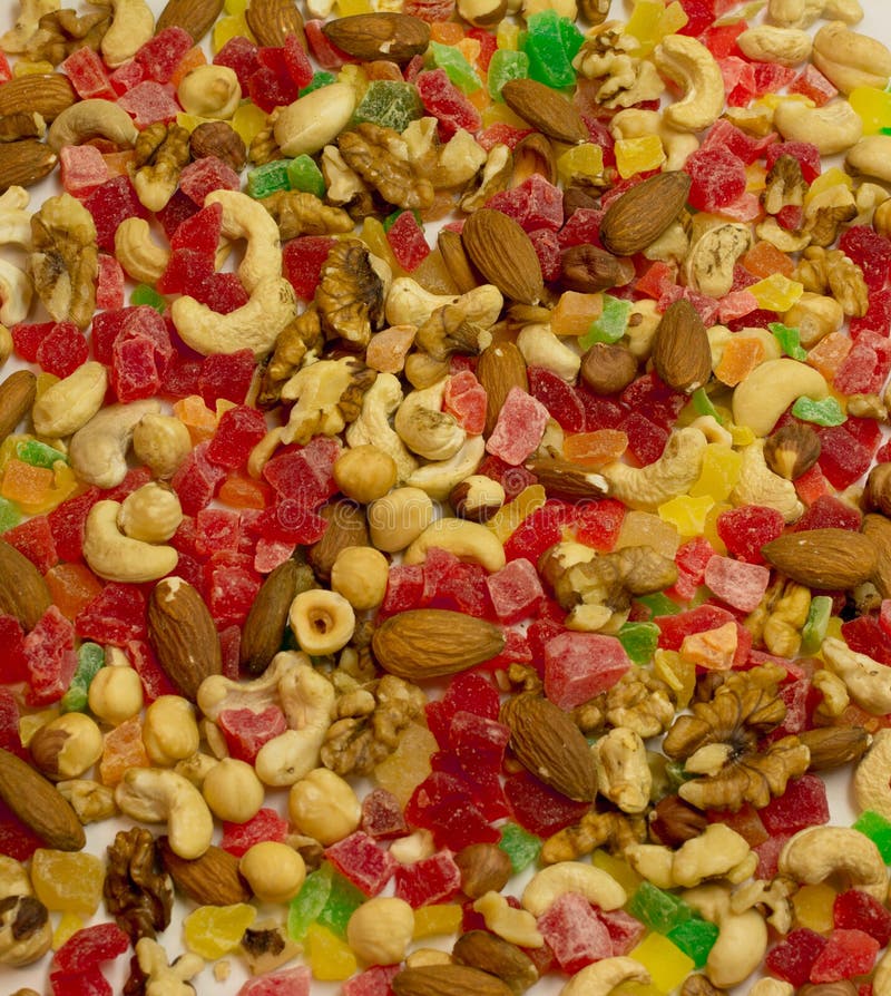 Assorted Nuts and Candied Fruit Stock Image Image of food, fruit
