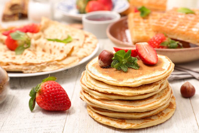Assorted pancake stock images
