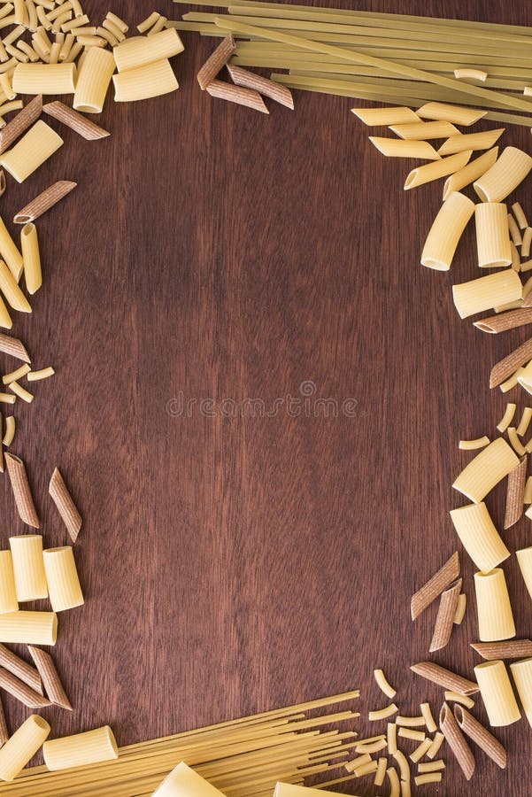 Assorted Pasta Forming a Decorative Frame Stock Image Image of space