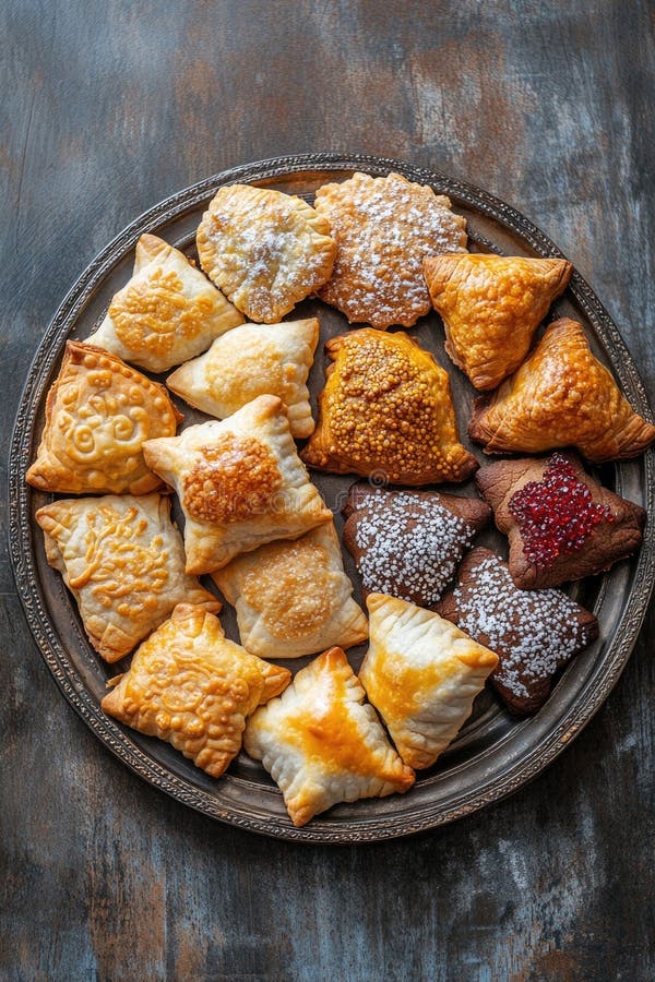 Assorted Pastries on Platter royalty free stock image