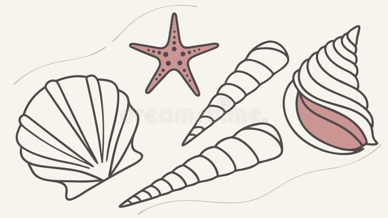 Assorted Seashells Collection, vector design Generative AI vector illustration