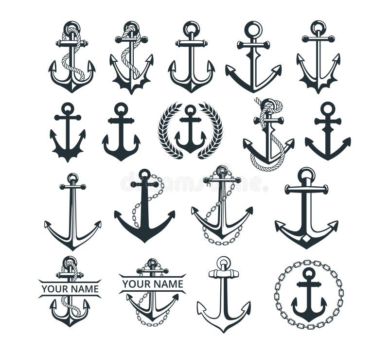 Ship Anchor with Rope Vector Graphic Design for Logo and Illustration ...