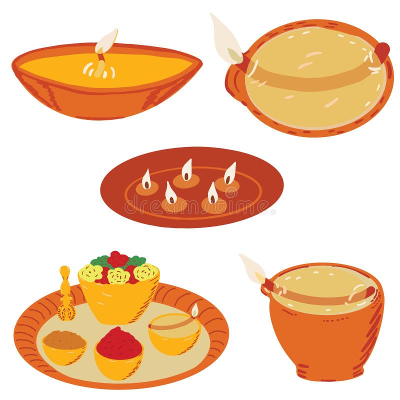 Assorted Sweets and Food with Decorated Diya for Diwali Stock Illustration  - Illustration of holiday, ceremony: 158133557