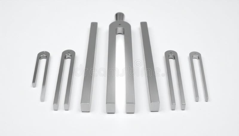 Assorted Tuning Forks for Sound and Music stock illustration