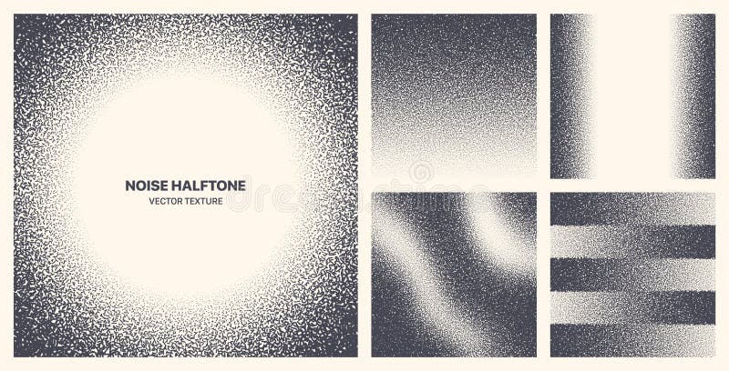 Assorted Various Contrast Black Noise Halftone Rough Texture Vector Collection vector illustration