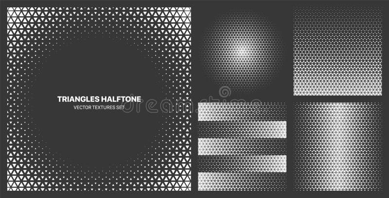 Assorted Various Contrast Triangular Halftone Texture Vector Patterns Background royalty free illustration