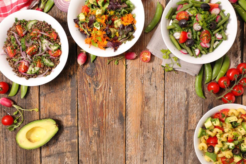 Assorted Vegetable Salad Bowl Stock Image Image of salad, wood 125419131