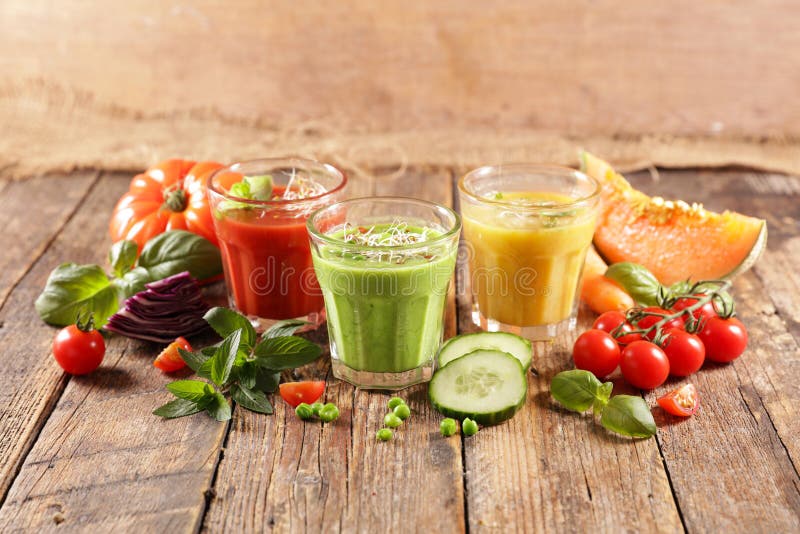 Vegetable Smoothie, Juice or Gazpacho Stock Image - Image of dining ...