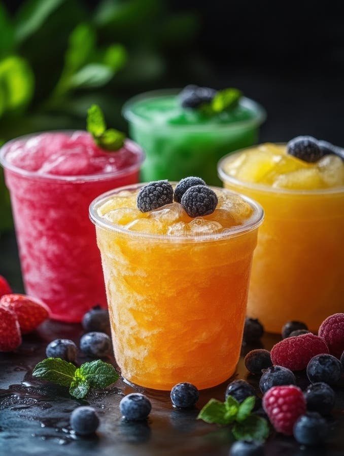 Assortimento colorato di bevande a base di frutta con bacche in alto royalty illustrazione gratis
