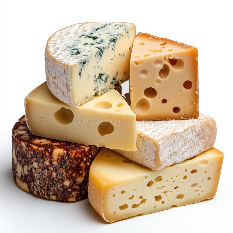 Assortimento del formaggio gourmet su fondo bianco illustrazione di stock