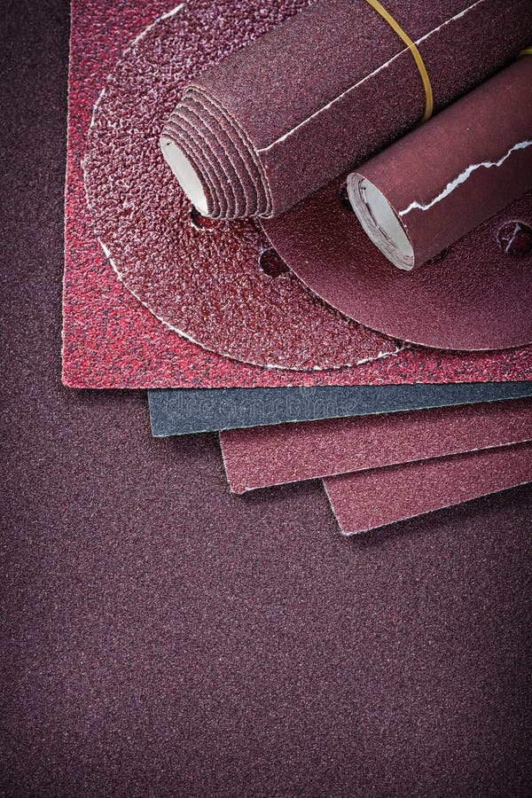 Assortment of Abrasive Tools on Polishing Sheet Stock Image Image of