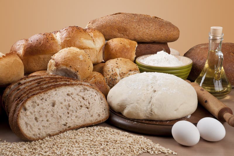 Assortment Of Baked Breads With Leaven Stock Photo Image of bake
