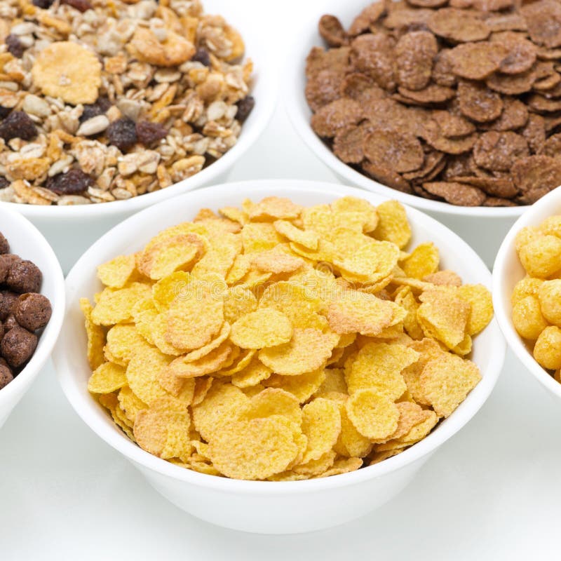Assortment Breakfast Cereals Stock Photo - Image of cacao, granola ...