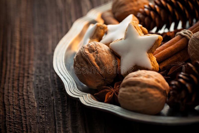 Assortment of christmas food