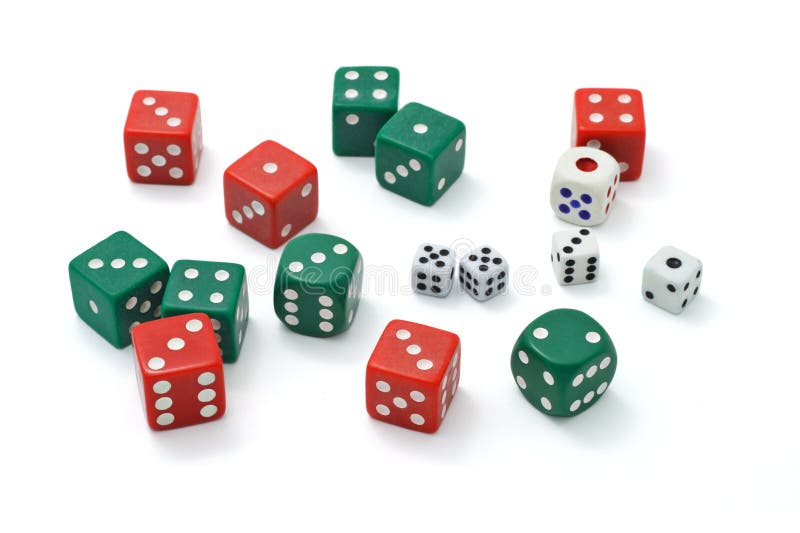 Assortment of colorful dice royalty free stock image