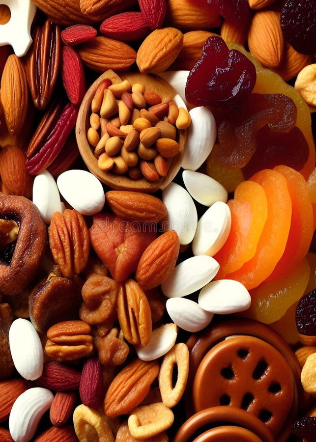 Assortment of Different Nuts, Food and Healthy Eating Concept , AI