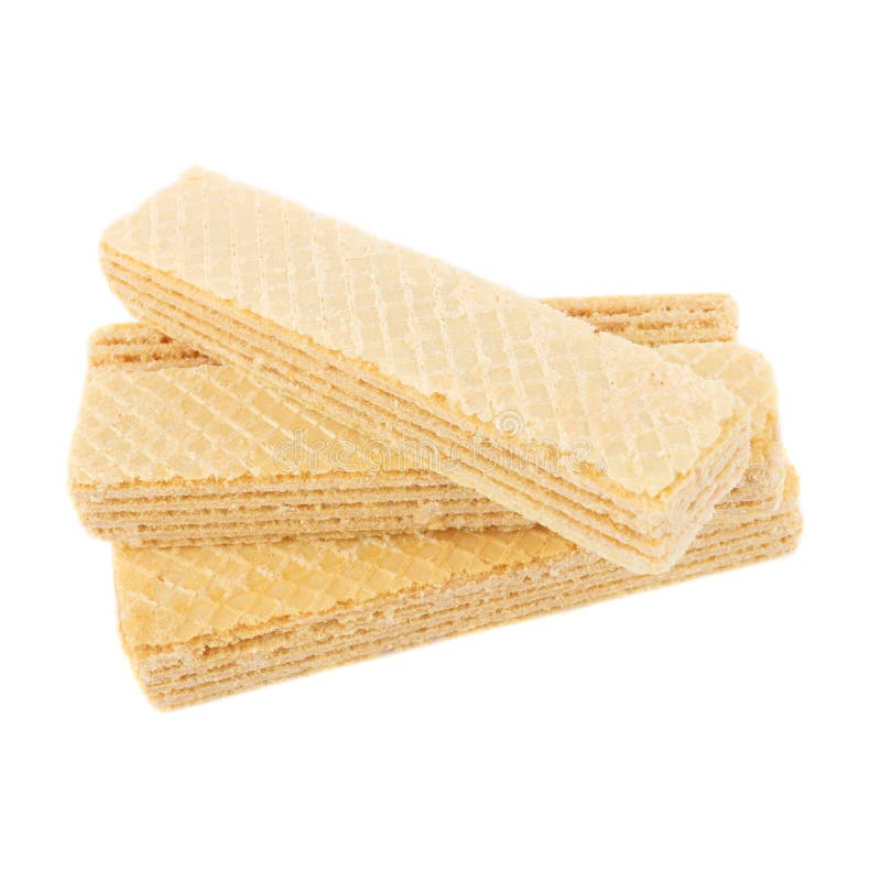 Assortment of Different Wafers Isolated on White Stock Image Image