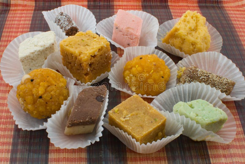 Assortment of Freshly Prepared Indian Sweets