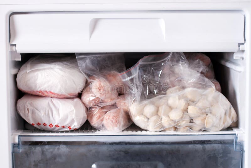 Frozen Pieces of Meat in the Freezer Stock Image - Image of refrigerator,  house: 122739807