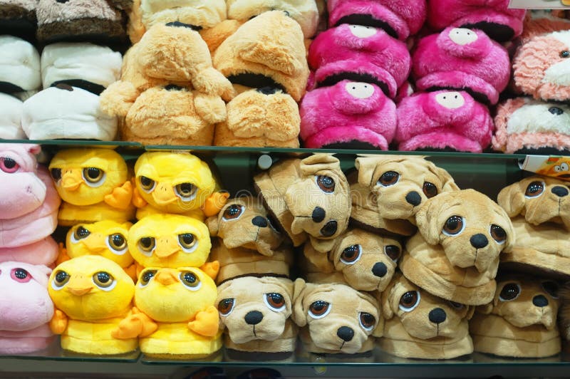 Assortment of house slippers royalty free stock photos