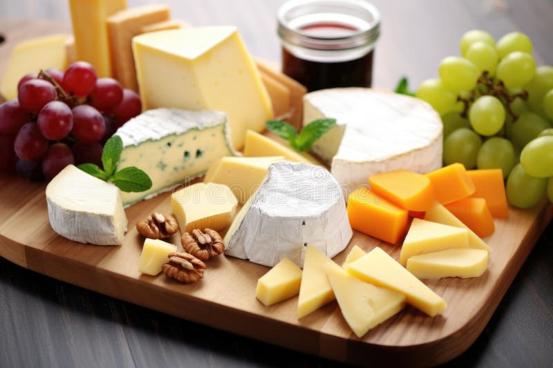 Assortment of Lactosefree Cheese on a Cheese Board Stock Photo Image of culinary, generative
