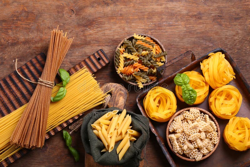 assortment of natural organic pasta