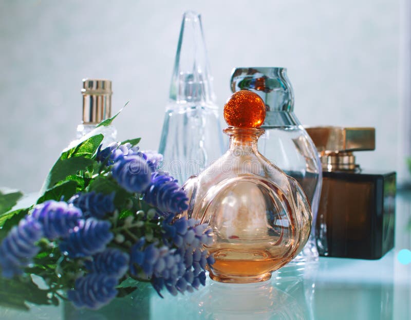 Assortment of Perfume Bottles Stock Image Image of beautiful, hygiene