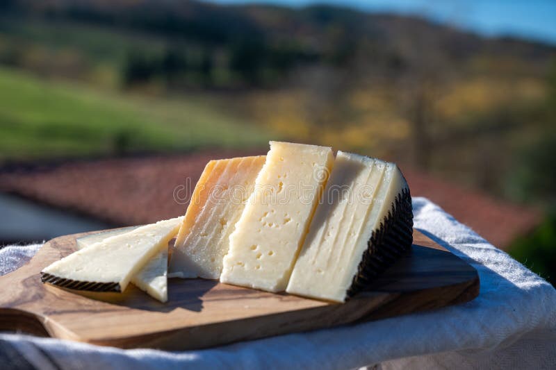 Assortment Of Spanish Hard Cheeses Curado Manchego Goat And Sheep