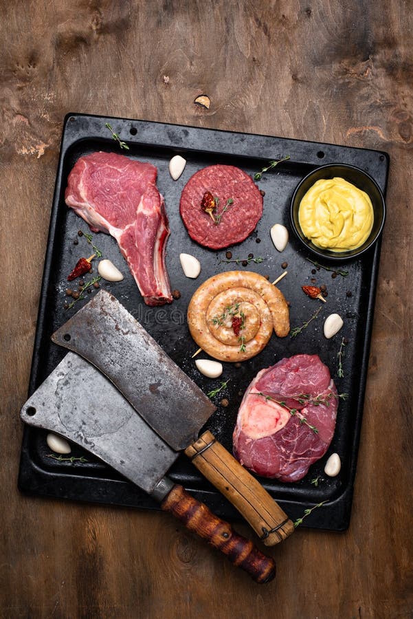 Assortment of various types of meat royalty free stock images