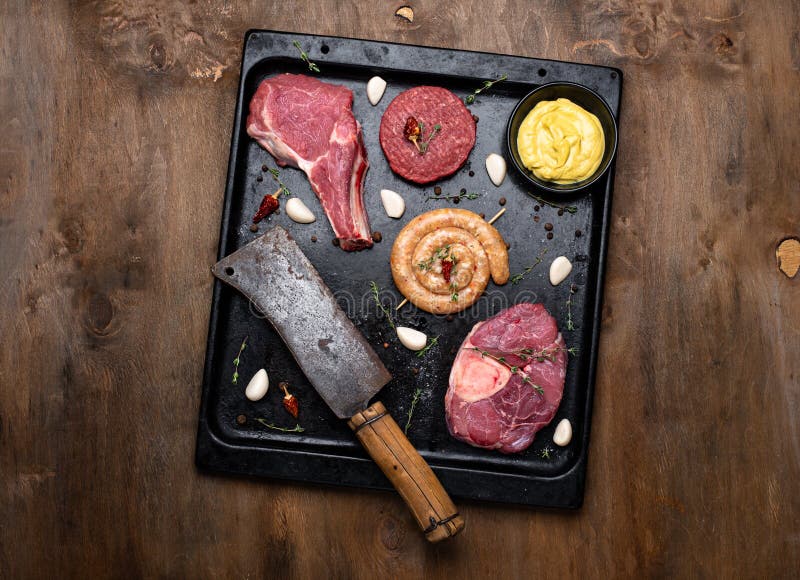 Assortment of various types of meat royalty free stock photography