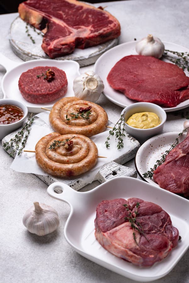 Assortment of various types of meat royalty free stock photography
