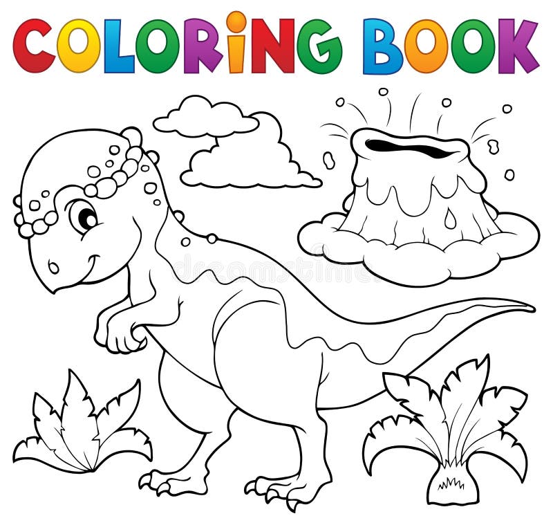 Página De Colorir Dinossauros. Página De Colorir Dinossauros Fofos. Página  De Colorir Dinossauros De Desenho Animado Ilustração do Vetor - Ilustração  de dino, flor: 241868771