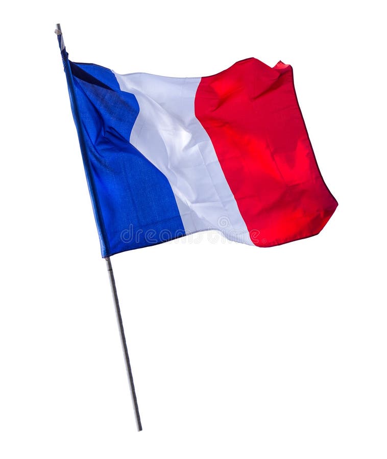 Asta de bandera francesa aislada