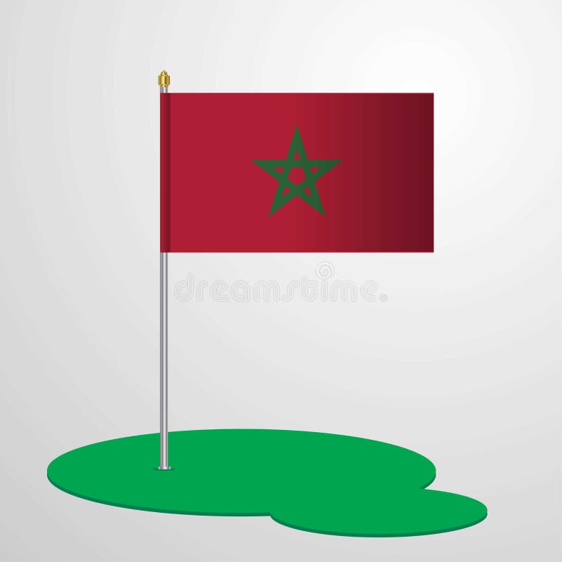 Asta de bandera de Marruecos ilustración del vector Asta de bandera de Marruecos ilustración del vector