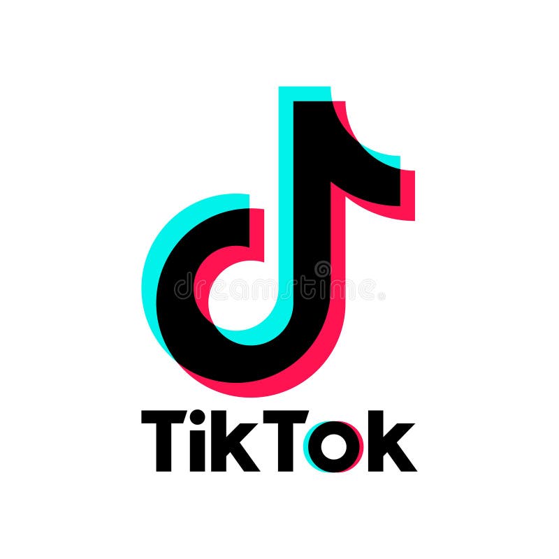 Tiktok logo. Realistic social media icon logotype. Tik Tok line