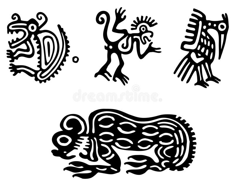 Astecas ilustração royalty free Astecas ilustração royalty free