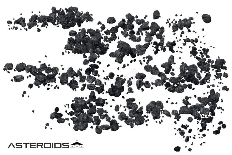 Asteroid field illustration