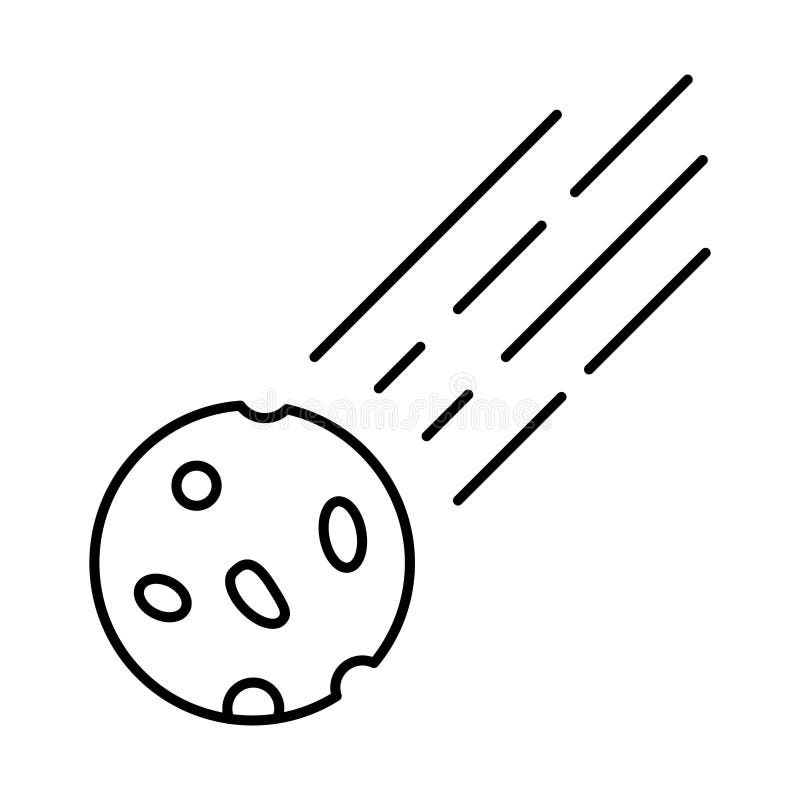 Asteroid Line Style vector icon which can easily modify or edit vector illustration