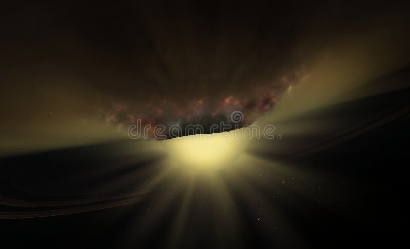 Asteroide estranho no espaço perto de uma estrela brilhante ilustração do vetor Asteroide estranho no espaço perto de uma estrela brilhante ilustração do vetor