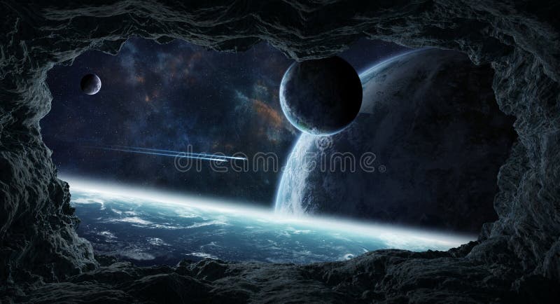 Asteroids που πετούν κοντά στα τρισδιάστατα δίνοντας στοιχεία πλανητών αυτού απεικόνιση αποθεμάτων Asteroids που πετούν κοντά στα τρισδιάστατα δίνοντας στοιχεία πλανητών αυτού απεικόνιση αποθεμάτων