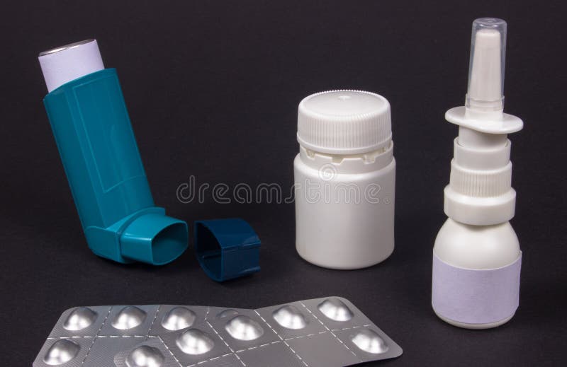 Asthma or Allergies Inhaler. Stock Image Image of illness, background