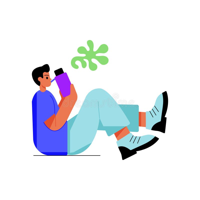 Astmapatiënt stock illustratie